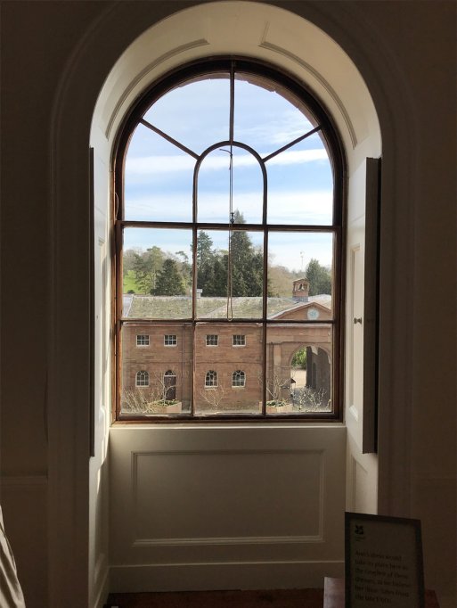 Looking outward from a window in the Admiral’s room at Berrington Hall. Looking outward from a window in the Admiral’s room at Berrington Hall.
