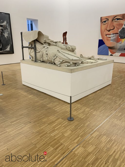 Absolute Surface Mounted Barriers protecting a large artwork sculpture at Centre Pompidou, France.