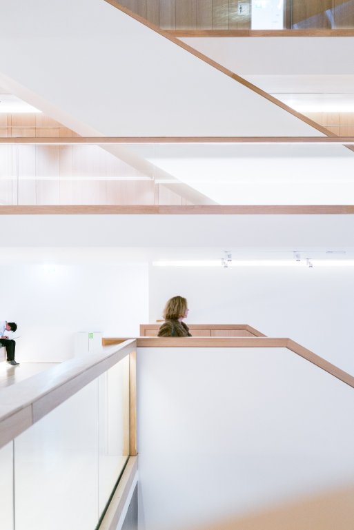 Stairwell in the atrium at The Design Museum, London, UK. Stairwell in the atrium at The Design Museum, London, UK.