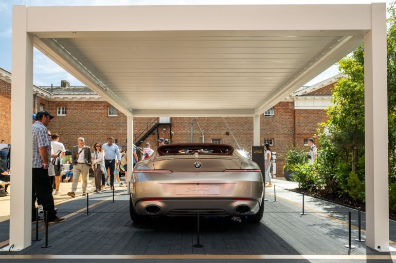 sports Car, displayed at Goodwood FOS, protected by stanchion barrier system by Absolute sports Car, displayed at Goodwood FOS, protected by stanchion barrier system by Absolute