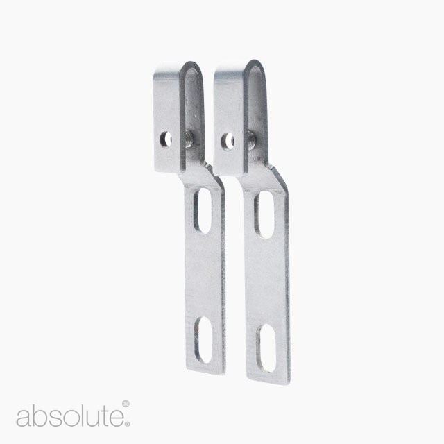 A pair of stainless steel chain hangers for hanging artworks.