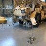 Absolute barriers and label holder protecting and displaying information at an exhibit in the National Army Museum, Chelsea.