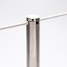 Close-up of Absolute's Floor Socket Barrier in stainless steel with white elasticated cord.