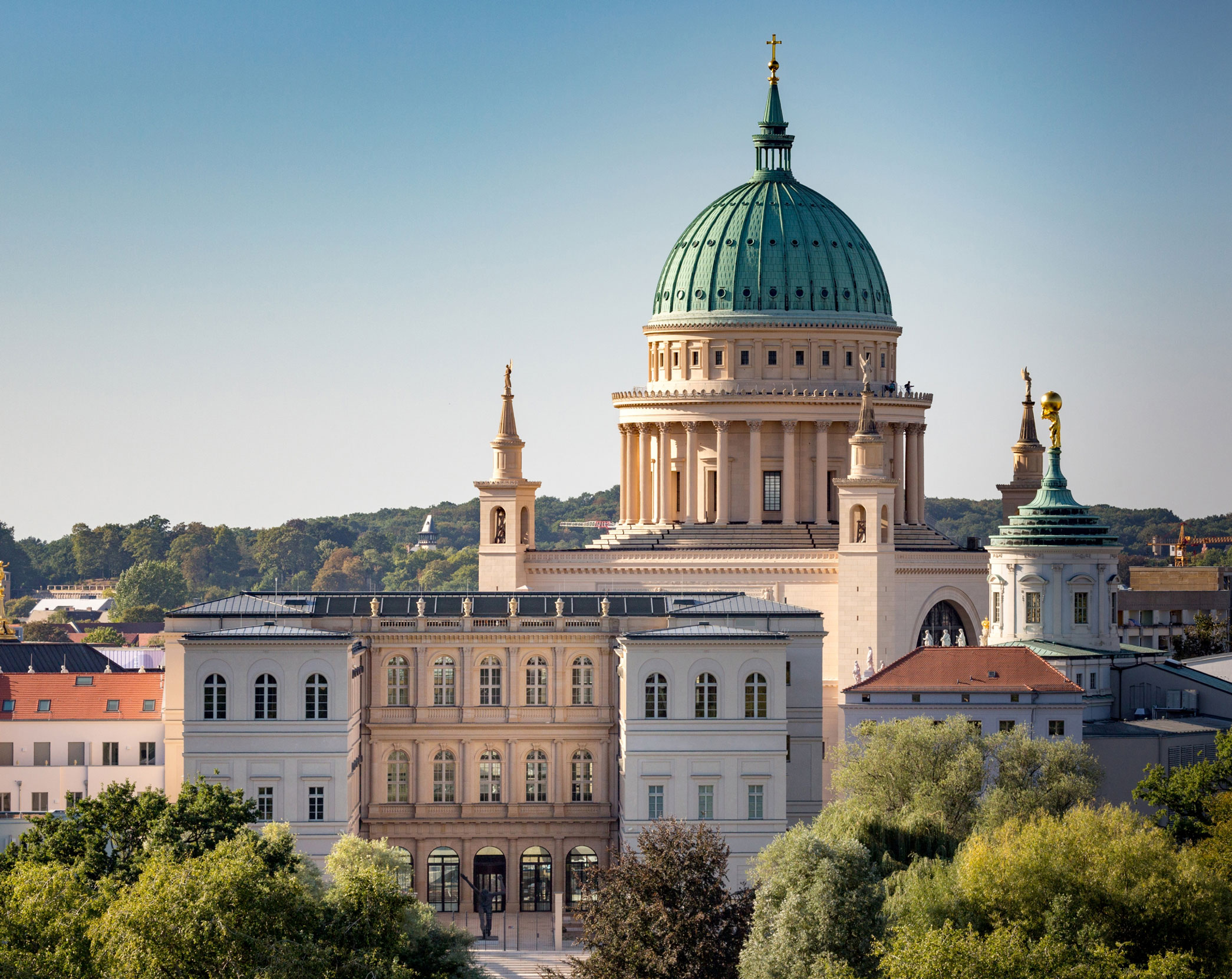 The Museum Barberini, Potsdam, with St. Nicholas' Church visible in the background. 