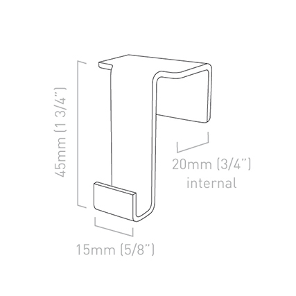 Diagram explaining the dimensions of the Panel Clip artwork hanging solution. 